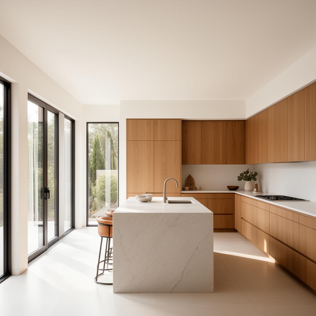 Modern kitchen with natural light