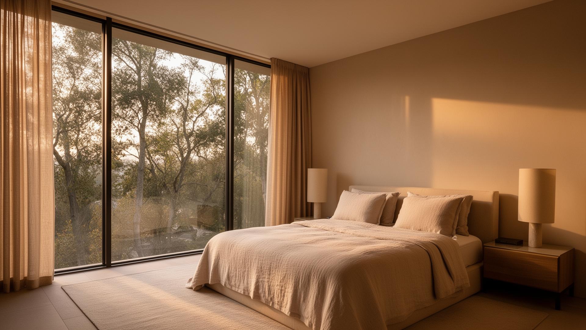 Quiet bedroom with morning light